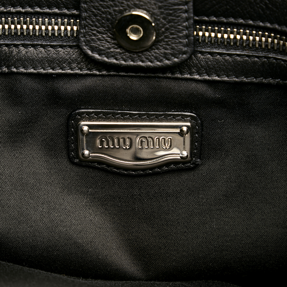 MIU MIU Leather Bow Tote Bag - Picture 7 of 10